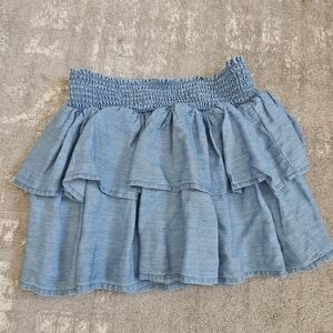 H&M Light Blue Tiered Mini Skirt